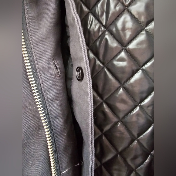 Maje black parka removable warm lining with the sherpa hood are removable sz 1 - Picture 7 of 13